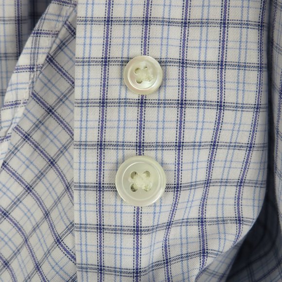 Banana Republic* Men's Long Sleeve Button Down Curved Hem Plaid Shirt~Size Large - Picture 4 of 9